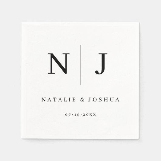 ミニマリスト洗練されたタイポグラフィ結婚ズ スタンダードカクテルナプキン (正面)