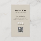 ミニマリスト洗練されたBohoバーチャルアシスタント 名刺 (裏面)