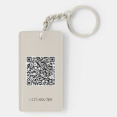 ミニマリスト洗練されたBohoバーチャルアシスタントQR キーホルダー (裏面)