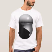 ミニマリスト海岸の月 グラフィックTシャツ Tシャツ (正面)