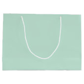 ミニマリスト海相ミントグリーンエレガントプレーン無地の ラージペーパーバッグ (裏面)