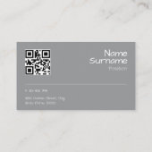 ミニマリスト海石の写真QRグレービジネスカード 名刺 (裏面)