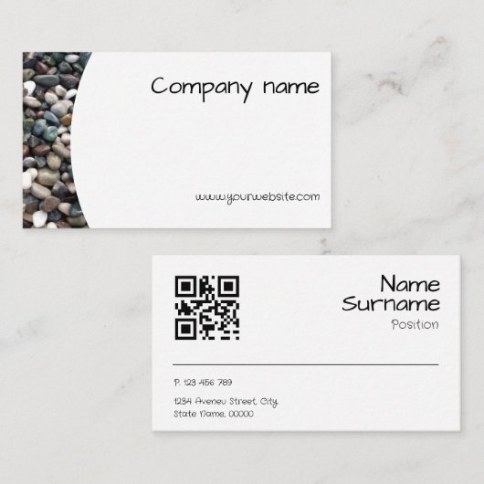 ミニマリスト海石の写真QR名刺 名刺 (正面/裏面)