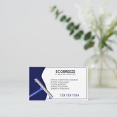 ミニマリスト海軍アクセントオフィスクリーニング 名刺 (スタンド正面)