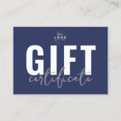 ミニマリスト海軍ブルーのビジネスのギフト証明書 名刺 (正面)