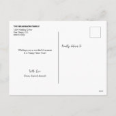 ミニマリスト海軍ブルーハッピーホリデーズファミリー写真 シーズンポストカード (裏面)