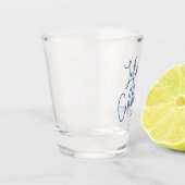 ミニマリスト海軍ブルーベビーシャワー好意ショットグラス ショットグラス (左)