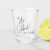 ミニマリスト海軍ブルーベビーシャワー好意ショットグラス ショットグラス (正面)