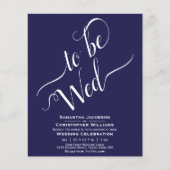 ミニマリスト海軍ブルーBUDGET結婚式招待状 (正面)