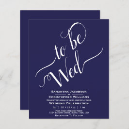 ミニマリスト海軍ブルーBUDGET結婚式招待状