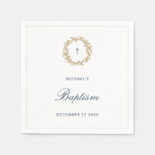 ミニマリスト海軍男の赤ちゃんバプテスマ《キリスト教》洗礼式や命名式 スタンダードカクテルナプキン (正面)