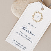 ミニマリスト海軍男の赤ちゃんバプテスマ ギフトタグ