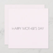 ミニマリスト淡いピンクモダンの母の日 ノートカード (正面/裏面)