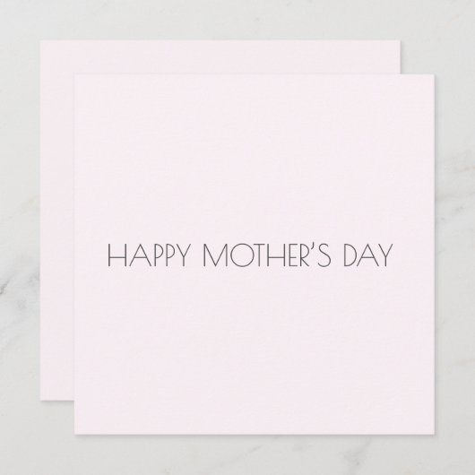 ミニマリスト淡いピンクモダンの母の日 ノートカード (正面/裏面)