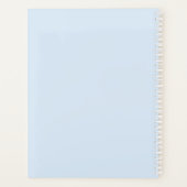 ミニマリスト淡いブルー名前をカスタムするモノグラム年 プランナー手帳 (裏面)