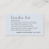 ミニマリスト淡い色のボーイブルーブックスベビー エンクロージャーカード (正面)