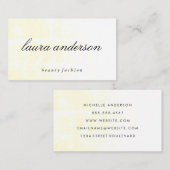 ミニマリスト淡い黄色と筆記体文字 名刺 (正面/裏面)