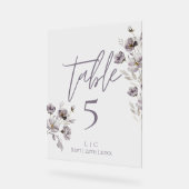 ミニマリスト濃紫色の水色テーブル番号 アクリルサイン (傾斜)