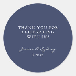 ミニマリスト濃紺スクリプトカスタムありがとう ラウンドシール