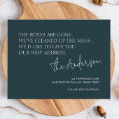 ミニマリスト灰色がかった青の新しいアドレスの移動 案内ポストカード