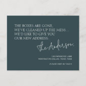 ミニマリスト灰色がかった青の新しいアドレスの移動 案内ポストカード (正面)