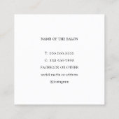 ミニマリスト灰色のシルバーシザーヘアスタイリスト スクエア名刺 (裏面)