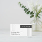 ミニマリスト灰色の垂直線構造エンジニア 名刺 (スタンド正面)