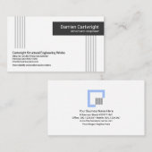 ミニマリスト灰色の垂直線構造エンジニア 名刺 (正面/裏面)