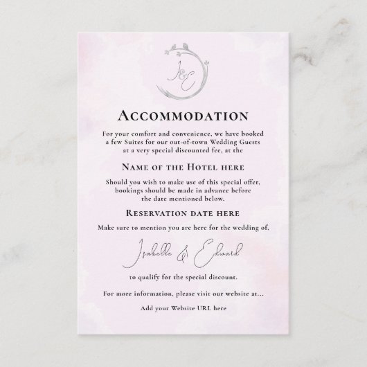 ミニマリスト灰色の水の色のラブバード結婚のURL エンクロージャーカード (正面)