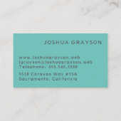 ミニマリスト炭水色洗浄プロフェッショナル 名刺 (裏面)