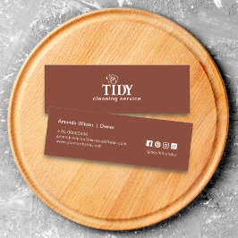 ミニマリスト焼きオレンジ清掃サービス スキニー名刺