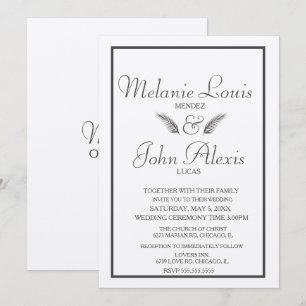 ミニマリスト熱帯の葉のシンプル緑結婚の 招待状