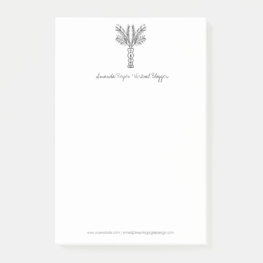 ミニマリスト熱帯パームツリードードル ポストイット (正面)