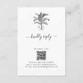 ミニマリスト熱帯パームツリーモノグラム結婚ズ エンクロージャーカード (正面)