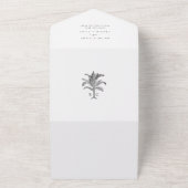ミニマリスト熱帯パームツリーモノグラム結婚ズ オールインワン招待状 (外側)