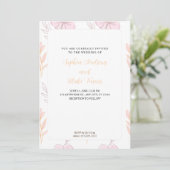 ミニマリスト熱帯ピンクとオレンジのフローラ結婚 招待状 (スタンド正面)