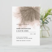 ミニマリスト熱帯ピンクヤシ結婚の葉 招待状 (スタンド正面)