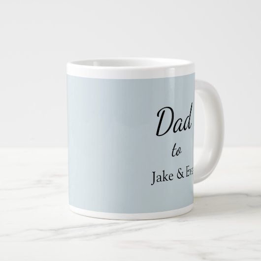 ミニマリスト父の日コーヒーマグ | 子供の名前 ジャンボコーヒーマグカップ (正面右)
