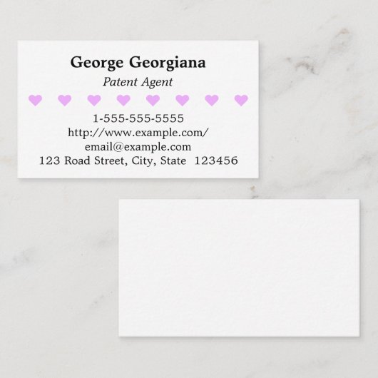 ミニマリスト特許代理店名刺 名刺 (正面/裏面)