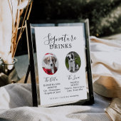 ミニマリスト犬の写真の署名ドリンクの看板 ポスター