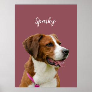 ミニマリスト犬の肖像画ウォールアート ポスター