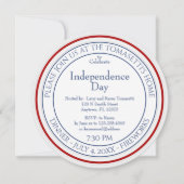 ミニマリスト独立記念日赤、白、青 招待状 (正面)