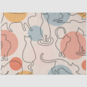 ミニマリスト猫の線画パターン 薄葉紙 (正面)