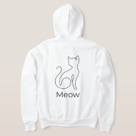 ミニマリスト猫の線画 • Meow パーカー パーカ