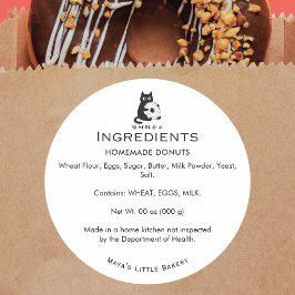 ミニマリスト猫ドーナツベーカリー原材料リスト ラウンドシール
