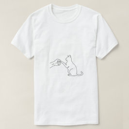 ミニマリスト猫フィストバンプラインメンズTシャツ Tシャツ