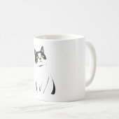 ミニマリスト猫ラインアートマエレガントグモダン- & F コーヒーマグカップ (正面右)