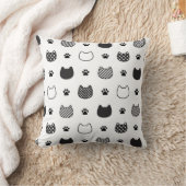ミニマリスト猫顔装飾用クッション クッション (ブランケット)