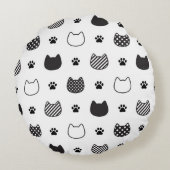 ミニマリスト猫顔 ラウンドクッション (裏面)