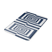 ミニマリスト現代ネイビーブルー幾何学模様 バスマット (アングル)